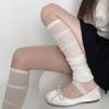 Womens Y2k Solid Color Leg Warmers See Through Lace Mesh Leg Warmer Gothic Cute Socks Calf Socks Thin Socks