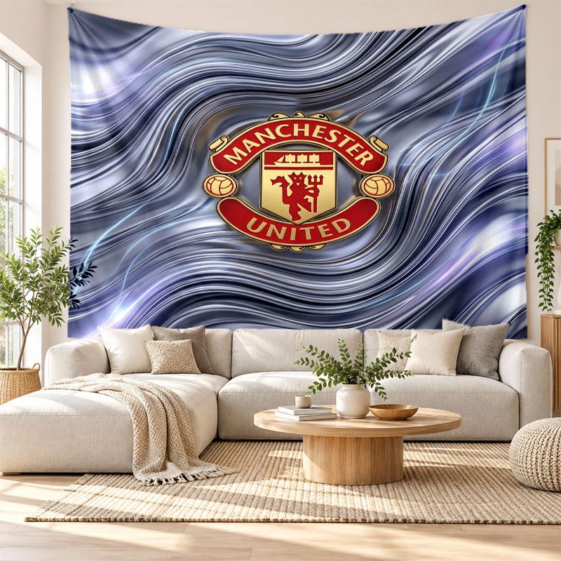 Manchester United Wall Tapestry, Soft Fabric Wall Hanging, Decorative Backdrop For Bedroom Home Wall Art