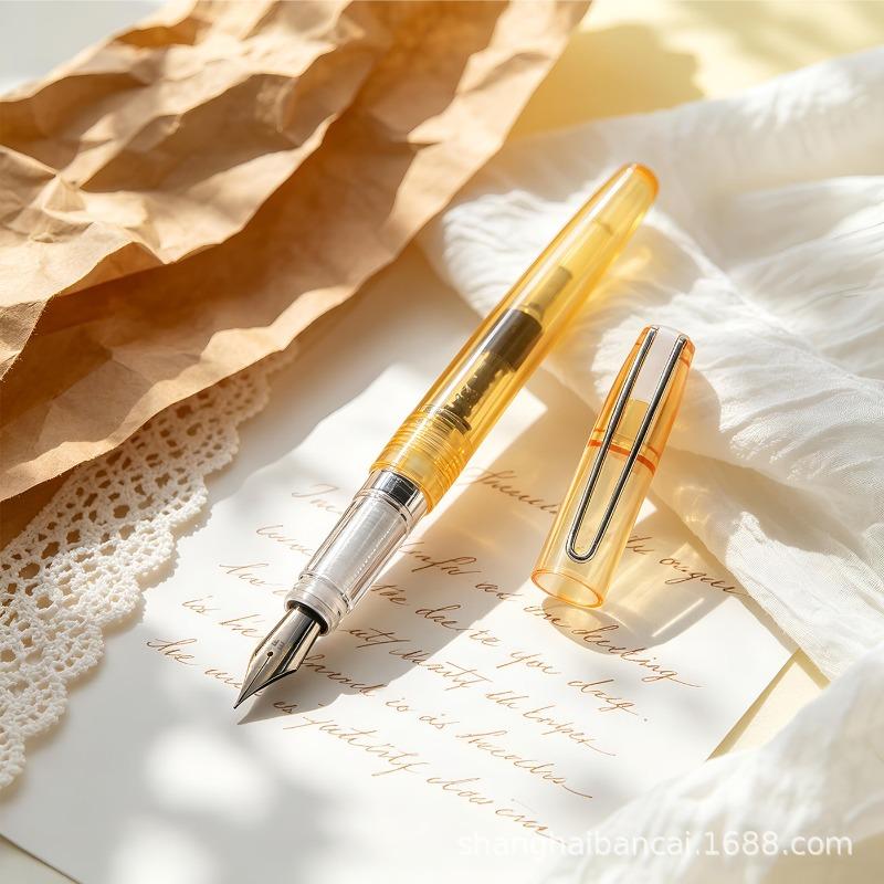 BANMI Colorful Transparent Fountain Pen Multi-hued Ergonomic Writing Pen for Correct Posture Office School Supplies Stationery