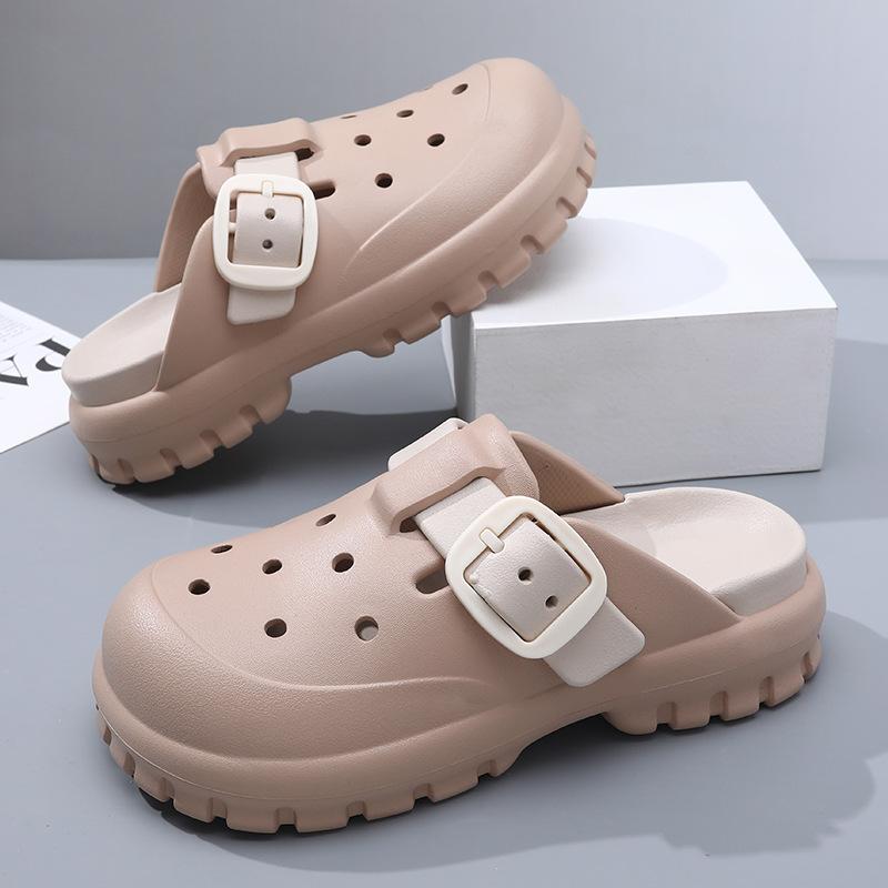 

Мужские однотонные туфли с отверстиями, платформа, нескользящие, износостойкие, модные, простые, для отдыха, для улицы, пляжные, с закрытым носком 40-41