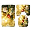 Christmas Bathroom Floor Mat Toilet Three-Piece Set