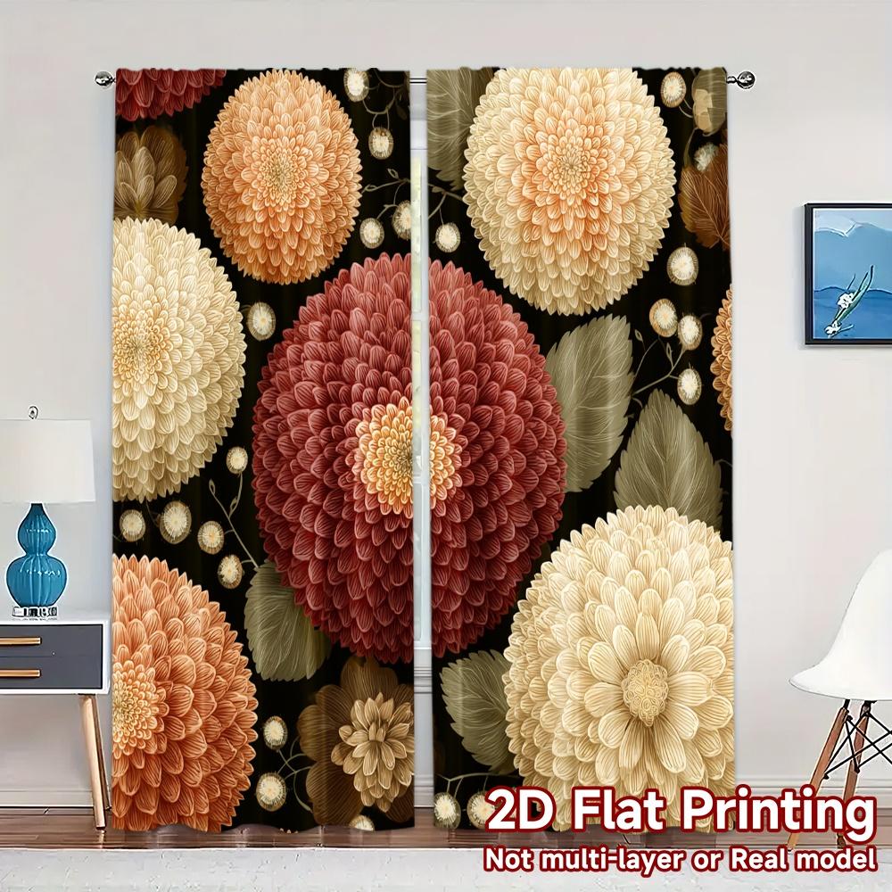 

Set Of 2 Flat Printing Curtains Without Rod Floral Elegance Design Saint Patrick Is Day Festival Creative Made Polyester W100*H70(CM)-Grommet top&1PCS