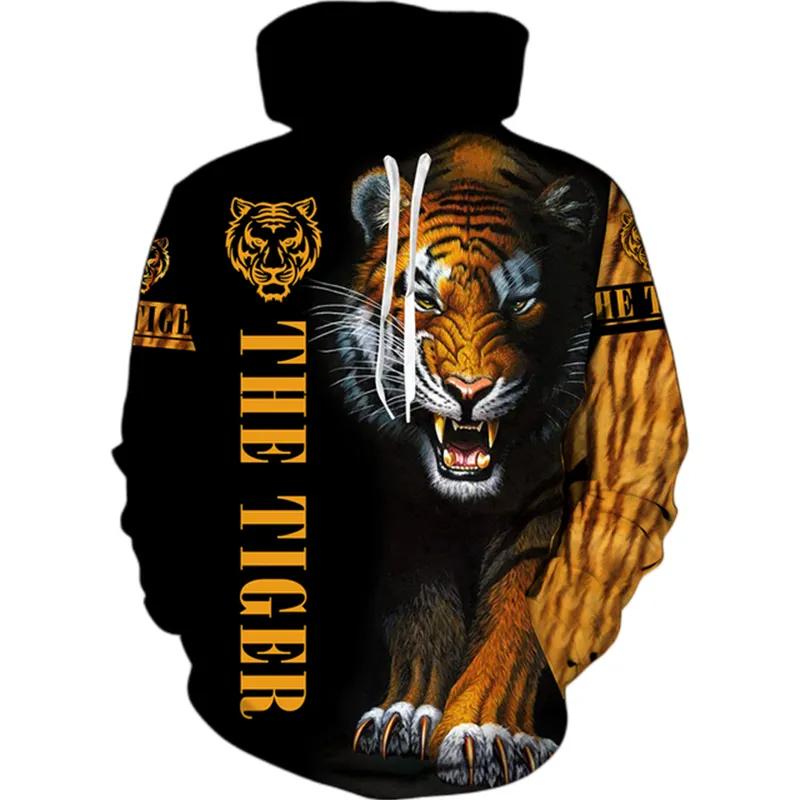 Autumn Winter Hoodies Animal Tiger 3D Print Streetwear Men Women Oversized Sweatshirts Hoodie Pullovers Tracksuits Man Clothing