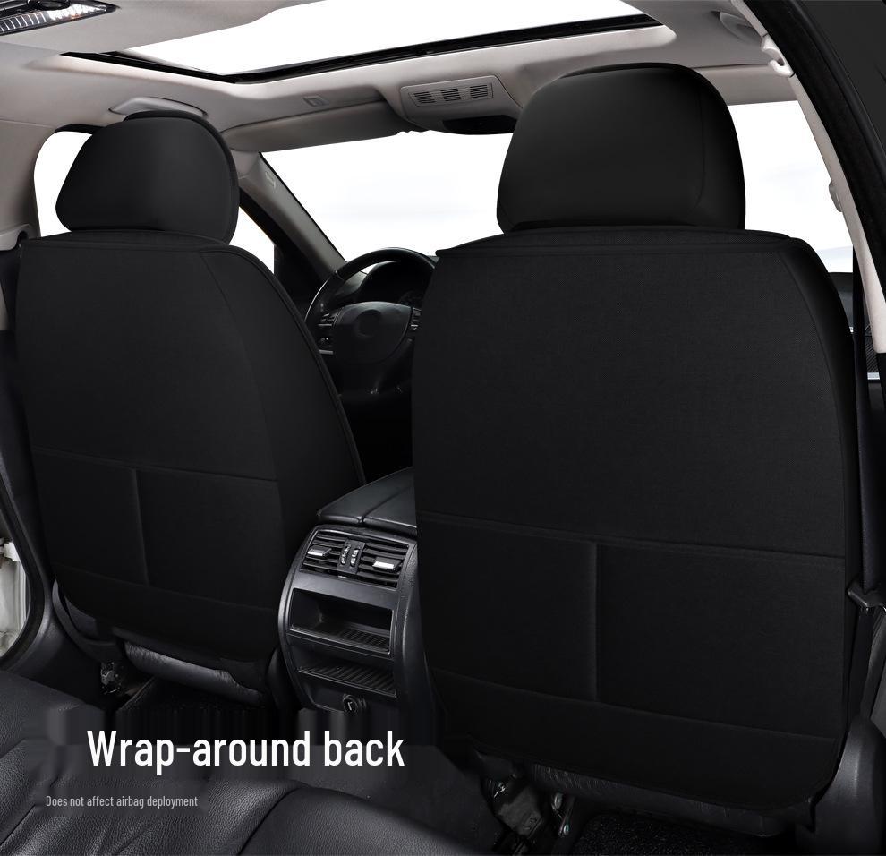 Universal Four Seasons Full Coverage Linen Seat Cushion Set for Small Cars