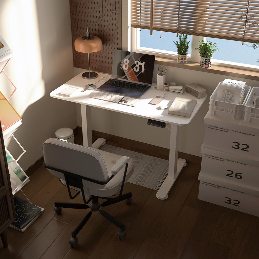 Standing Desk, Height-Adjustable, 120x60x72-116cm, White