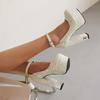 Pailletten Gold Pumps Frauen Bling-Bling Glitter Silber High-Heels Schuhe Dame Dicken Absätzen Plattform Schnalle Schuhe Hochzeit Party