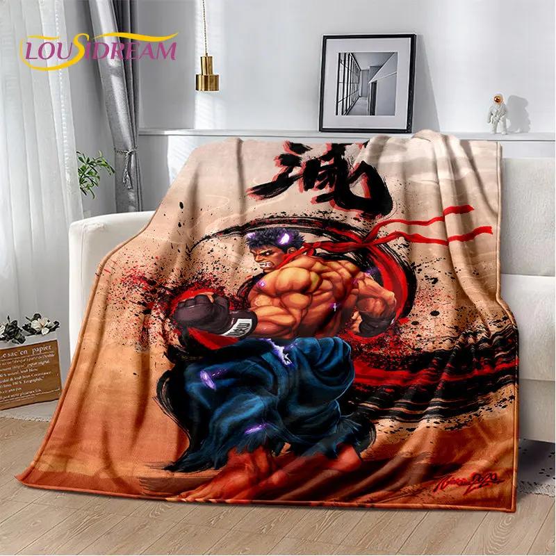 Retro Game Street Fighter Gamer Soft Plush Blanket,Flannel Blanket Throw Blanket for Living Room Bedroom Bed Sofa Picnic Cover