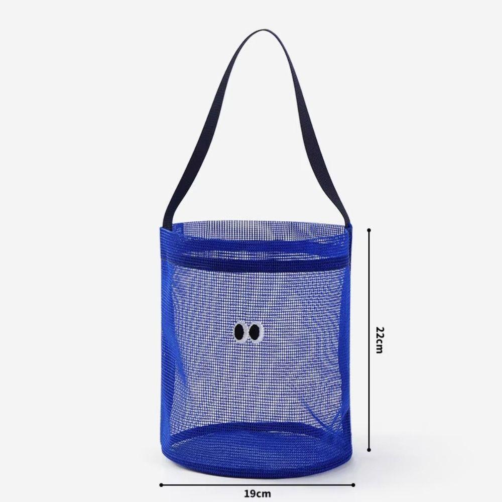 Carry Strap Mesh Beach Bucket Foldable Mesh Beach Bucket Bag Fashion Beach Toy Tote  Kids