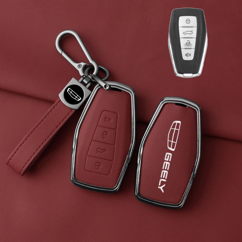 Car Key Case For Geely Cool X6 Emgrand Global Eagle Gx7 Car Remote Key Fob Zinc Alloy Leather Case Cover
