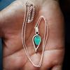 Turquoise Pendant-Teardrop Turquoise Pendant-Tibetan Turquoise Necklace