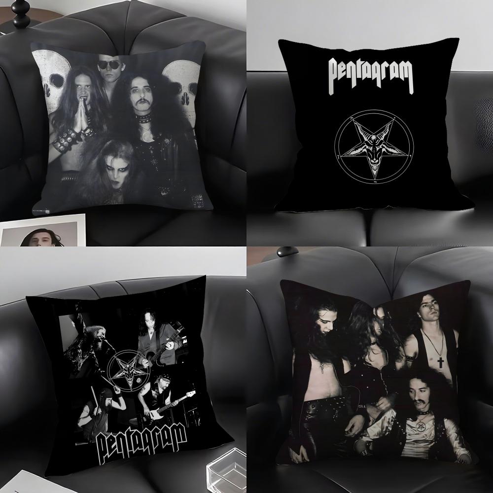 P-Pentagram Band Cushion Cover Pillowcase Ultra Soft Skin Friendly Fabric Cloud Like Comfort & Concealed Zipper