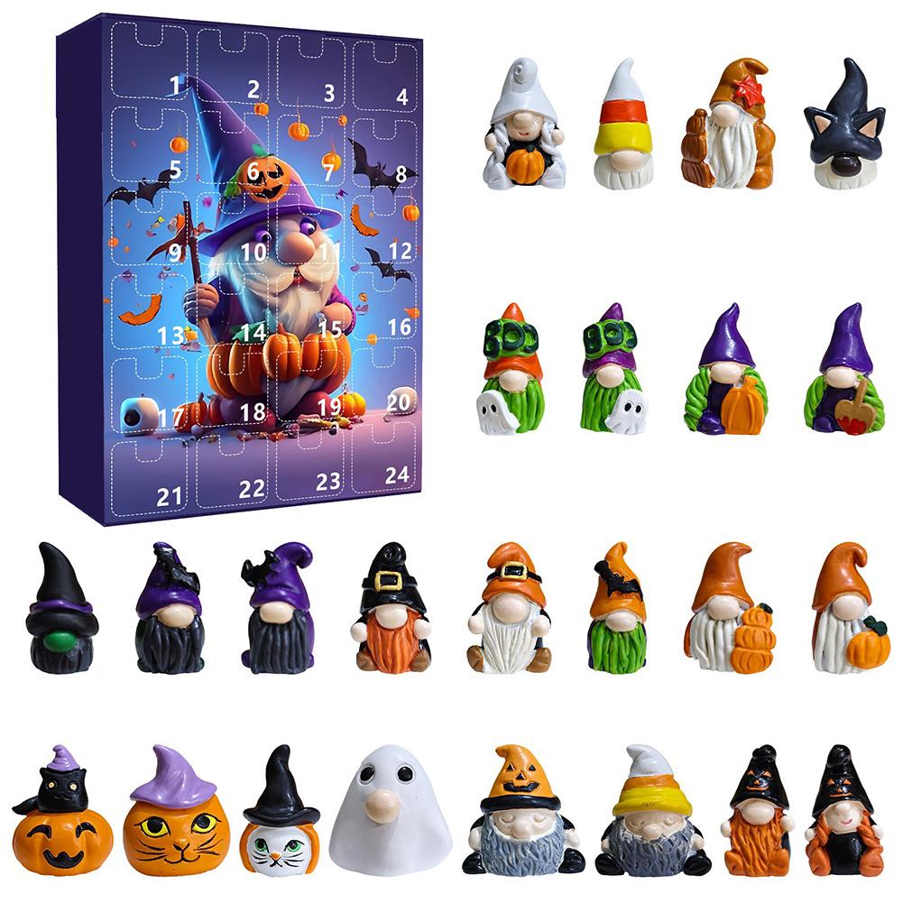 Halloween Cartoon Gnome Countdown Calendar Gnome Figures Countdown Calendar Dwarf Dolls Calendar Gift Box Gift for Boys Girls