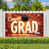 Grad Party Banner Sparkle Accents Party Backdrop Event Decoration Decorative Design Graduation Cap Banner For Indoor Decoration
