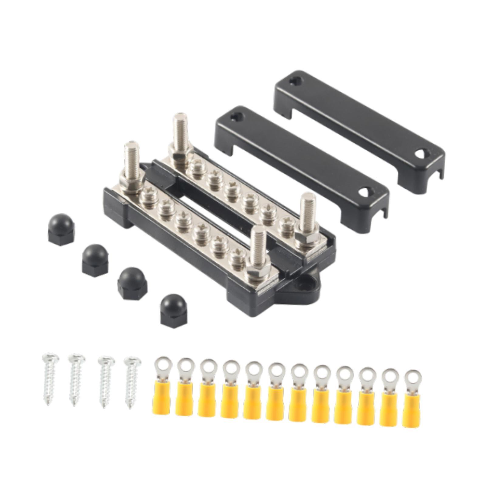 

6 Way Power Distribution Block 150A with Cover Premium Marine Bus Bar Battery