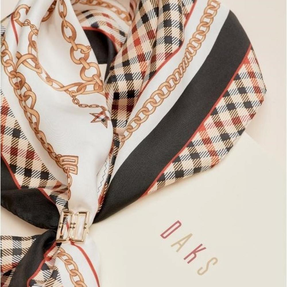 

Daks Ivory Check Chain Petit Scarf Ring Set Dcsc2f824 Single option