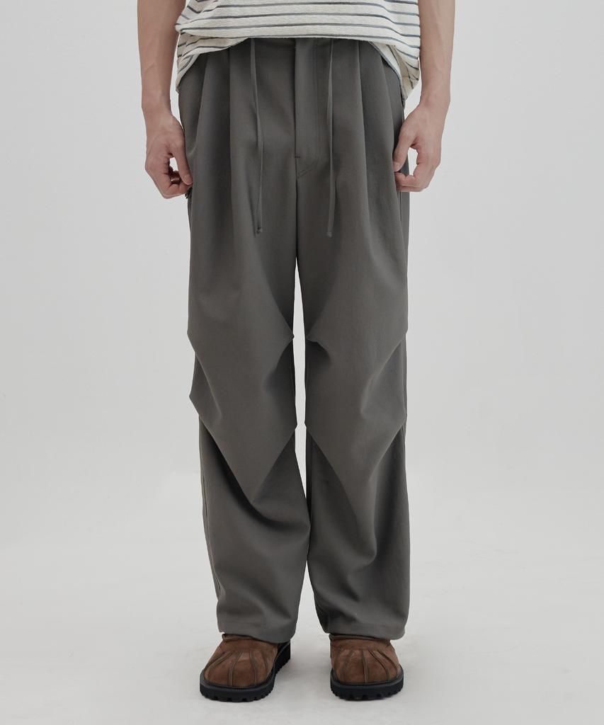 NONBLANK Loose Straight Fit String Pants_Khaki