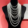 Pearls Shoulder Jewelry Multi-layer Chain Collar Necklace for Music Festival