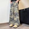 Dámské americké retro džíny Street Hip-hop rovné široké kalhoty volné moppingové kalhoty