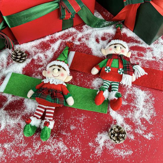 Christmas Cartoon Doll Curtain Buckle Plush Elf Boy/Girl Curtain Tieback Hold Back Fastener