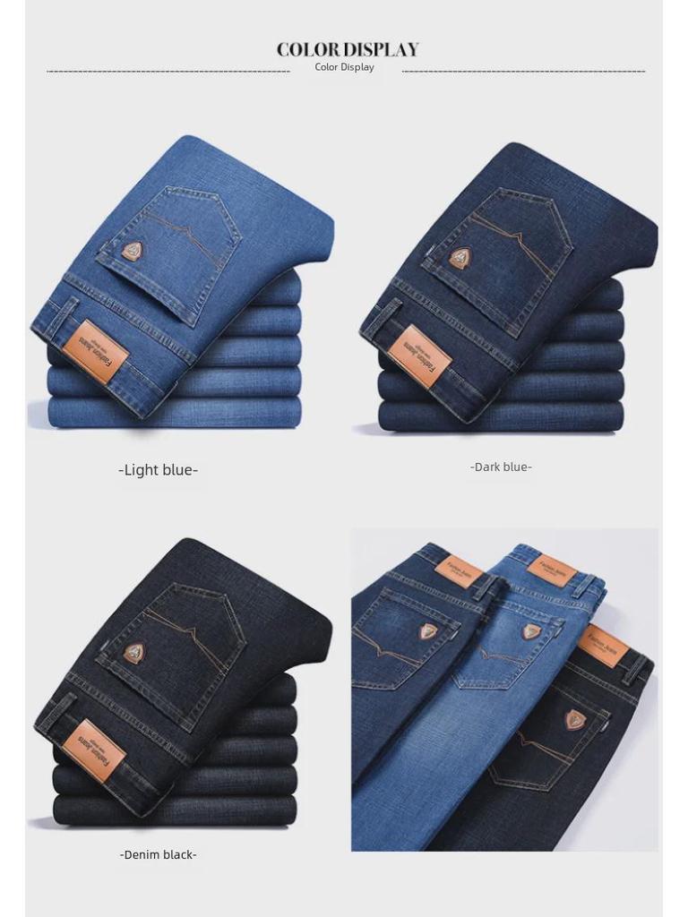 Herren Elastische Baumwolle Casual Jeans - Mittleres Alter Frühlingsstil