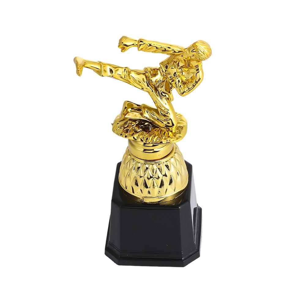 

Plastic Model Gold Trophy Awards Martial Arts Winner Award Trophy Toy School Rewarding Supply 18cm