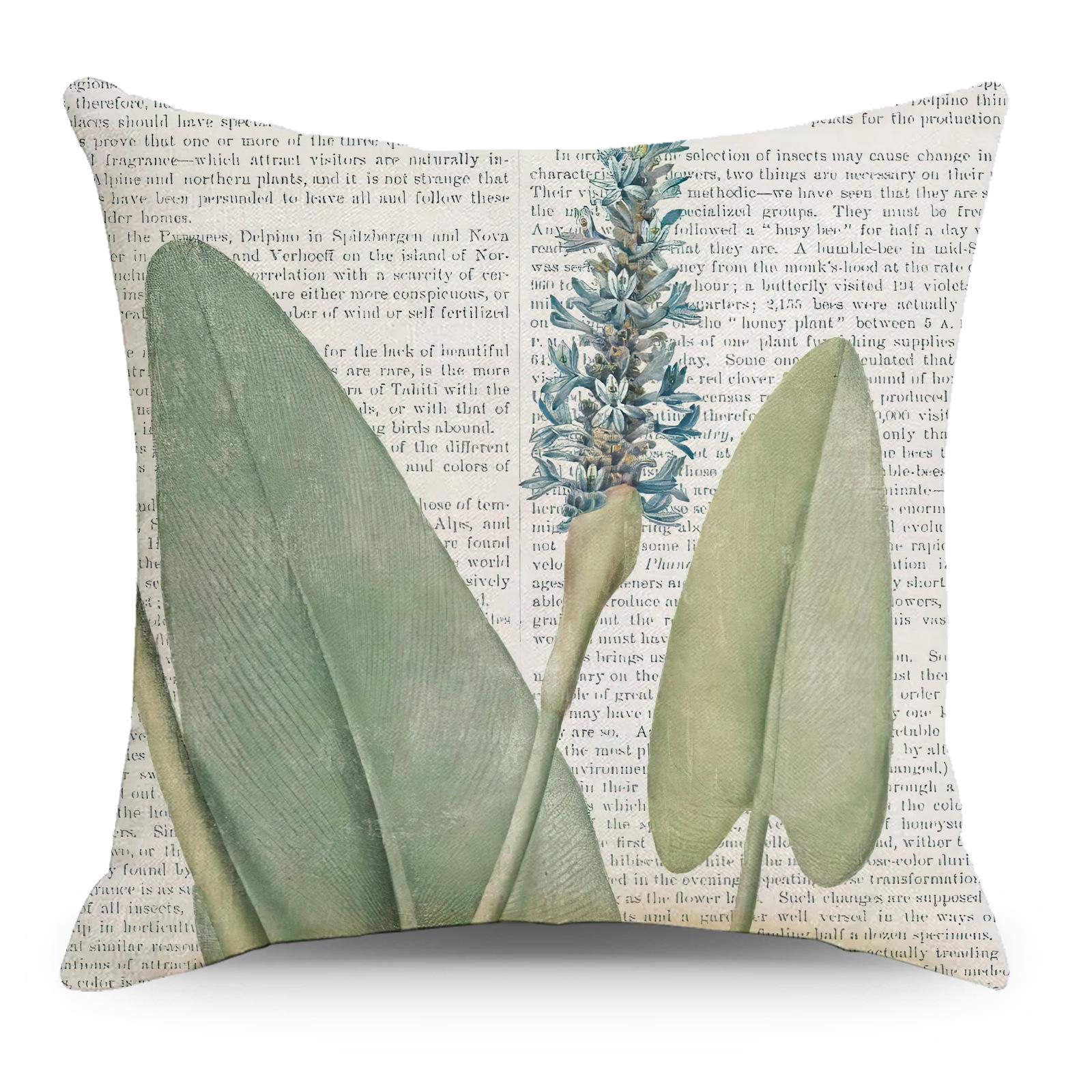 

Домашняя винтажная наволочка из льна с принтом растений в европейском и американском стиле, диванная подушка, автомобильная подушка, наволочка 45*45cm