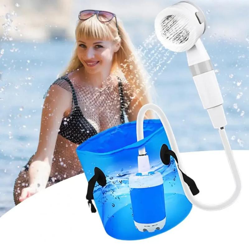 High-Pressure Portable Camp Shower - Lightweight Outdoor Showerhead with Hose for Travel Hiking Backpacking Outdoor Tools