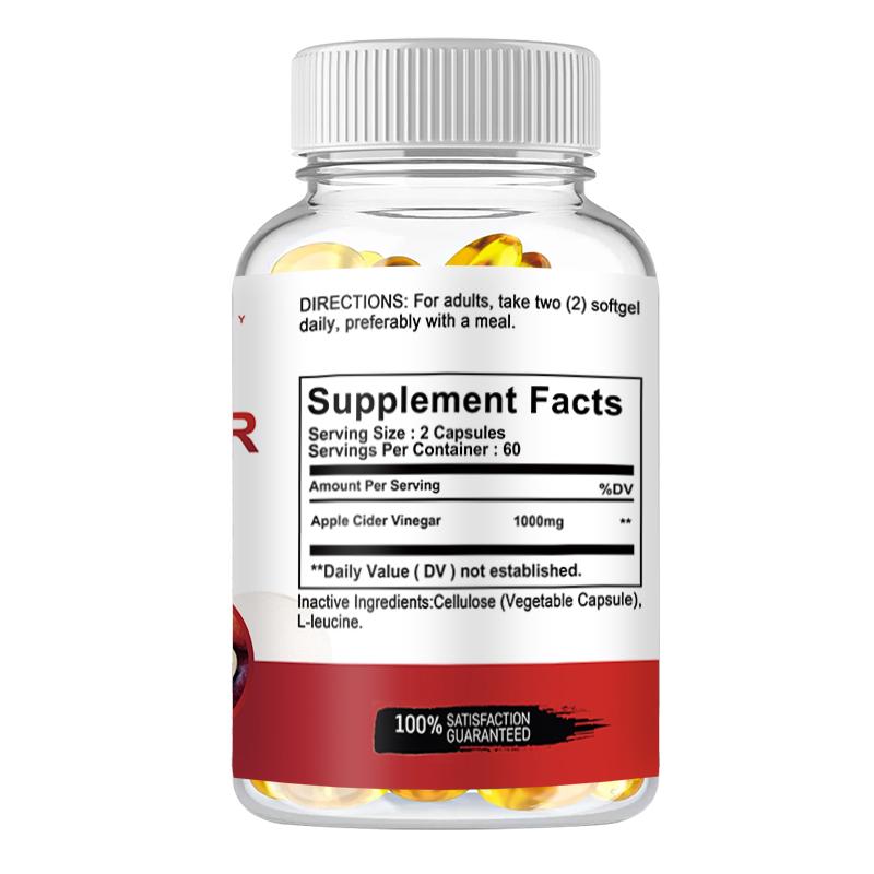 XEMENRY Apple Cider Vinegar Capsules Are Vegan Apple Cider Vinegar Capsules That Help with Healthy Weight Loss, Boost Immunity, and Suppress Appetite.