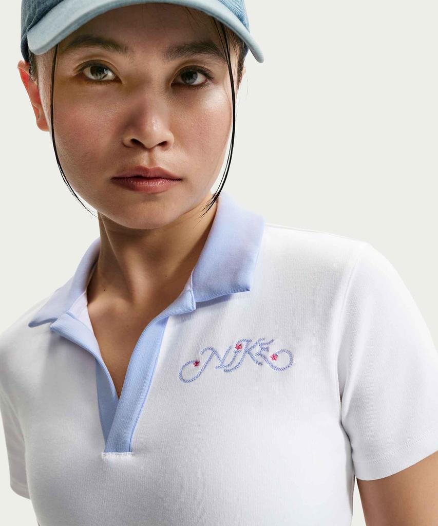 Nike Sportswear Short Sleeve Polo Crop Top W - White / Ir7565-100