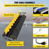 4 Pack Rubber Cable Protector Ramp 2 Channel Heavy Duty 66000lbs Load Capacity Cable Wire Cord Cover Ramp Speed Bump Driveway Hose Cable Ramp