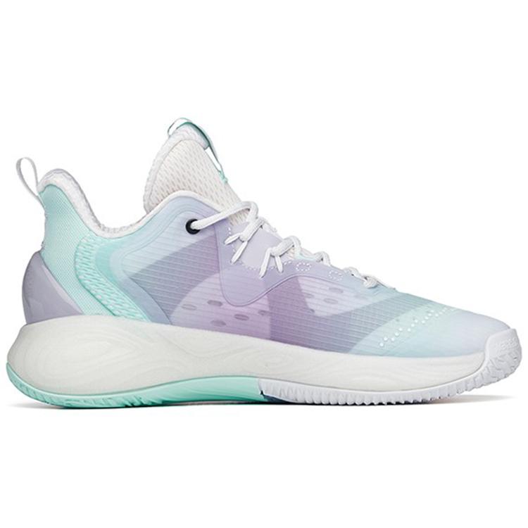 New ANTA Bubble Bomb Basketball Shoes Men Low Top Shallow Beach Green/Ivory White/Lotus Purple 112211603Q-1