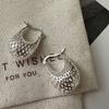 Hollow Out Stud Earrings Silver Color Ear Stud New Simple Earring  Women Accessories