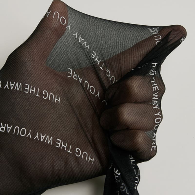 HUGDAY [20 Denier] Hug Lettering Pattern Pantyhose