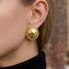 Maillard Vintage Twisted Edge Round Earrings, 18k Gold-Plated Stainless Steel Fashion Accessory