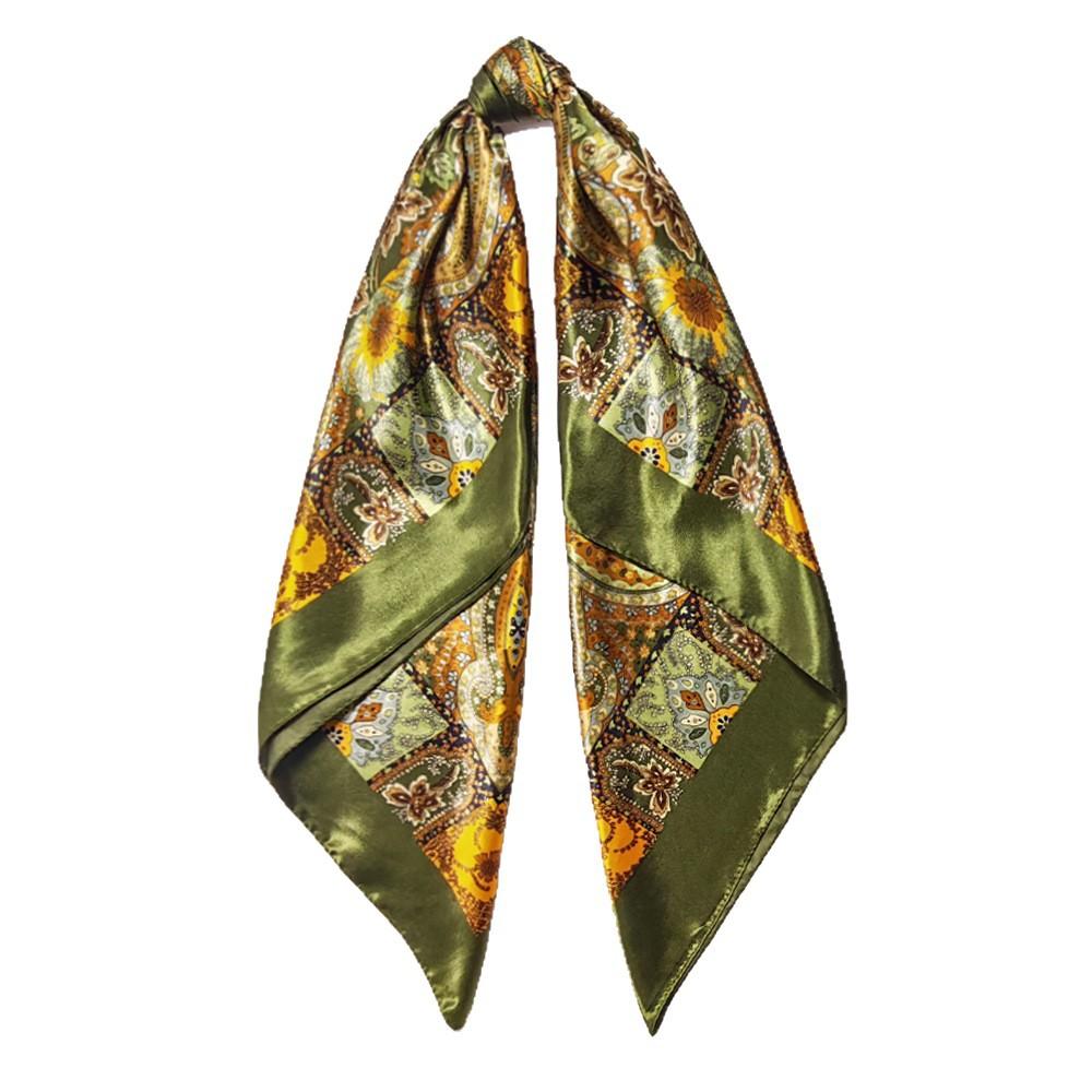 Women’s Fashionable and Versatile Faux Silk Headscarf with Cashew Nut Pattern