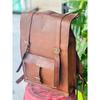 Goat Leather Backpack Bag Laptop Rucksack Vintage Brown Men's Genuine Travel