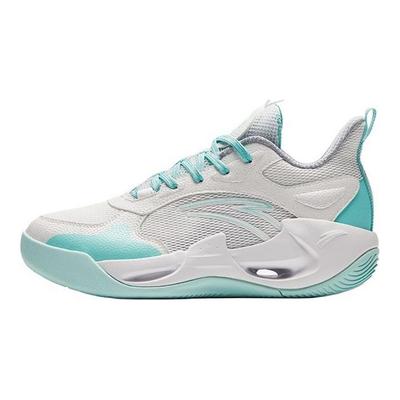 Kids Wind Tunnel Simple Sports Shock Absorbing Wear Resistant Low Top Basketball Shoes Kids Sneaker White Blue A312421104-1
