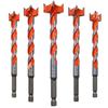 Extended Alloy Thread Drill Bit for Woodworking: Hex Handle, Door Lock, and Plastic Punch