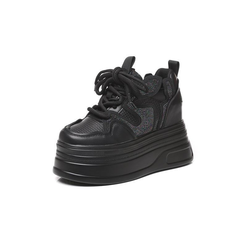 2025 spring and autumn new little white shoes platform summer small height increase breathable 8CM versatile casual board shoes explosion