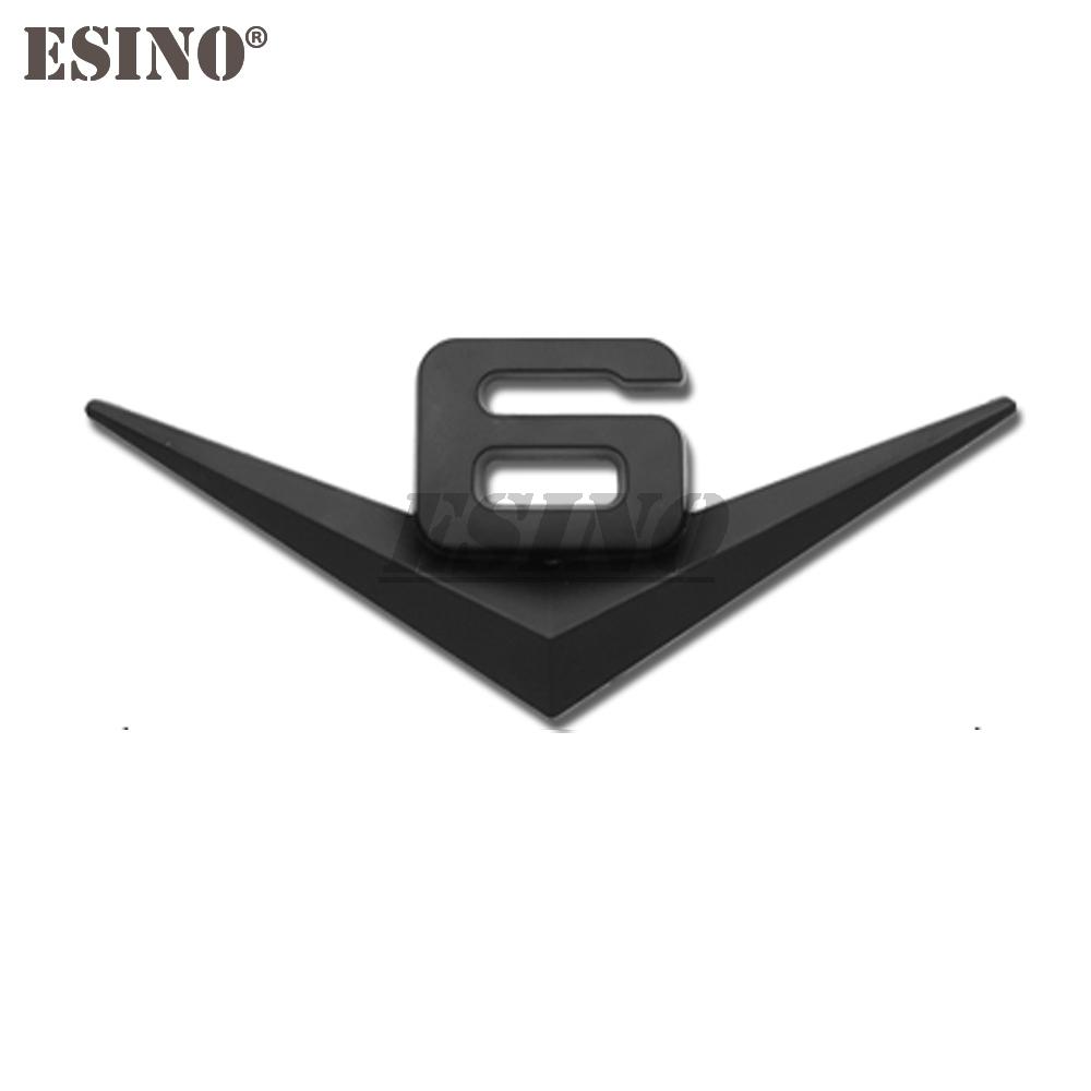 3D V6 V8 Pattern Car Metal Alloy Trunk Fender Adhensive Badge Body Tailgate Displaceme Emblem For Volkswagen Touareg Phaeton