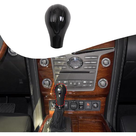 

Lcojicep ABS Gear Shift Knob Head Cover Compatible with Infiniti QX80 2013-2017/Nissan Touareg Gear Shift Knob Head Cover Cap,Car Gear Handle Head Piano Black