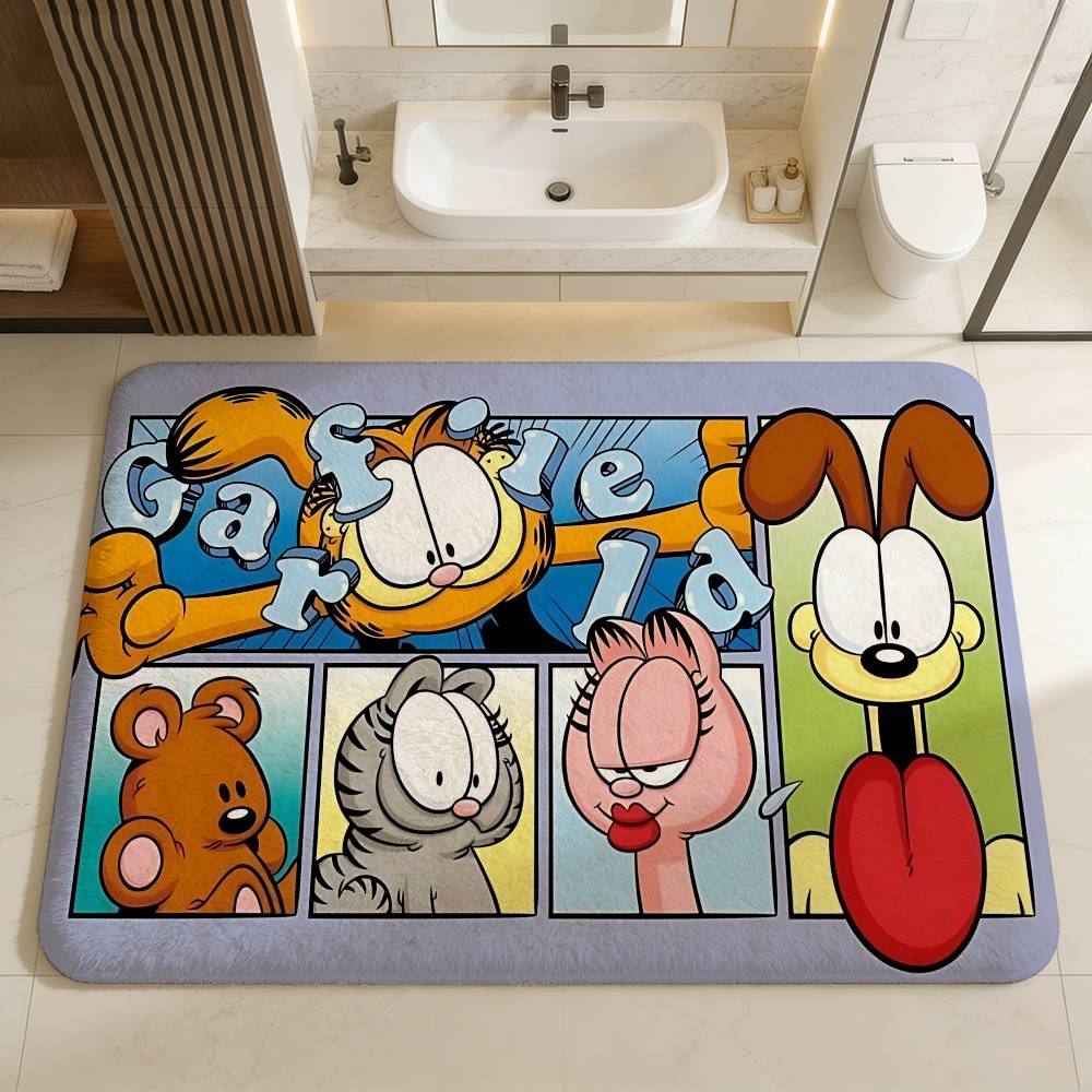 Cartoon G-Garfield Cat Room Mats Cheaper Anti-slip Modern Living Room Balcony Printed Household Carpets