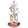 Metal Earring Rack Necklace Organizer Jewelry Holder Ornament Display Tree Stand (Bronze)