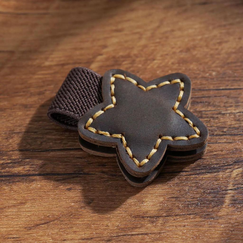 Crazy Horse Leather Magnetic Bookmark Star - PU Page Clip Holiday Gift