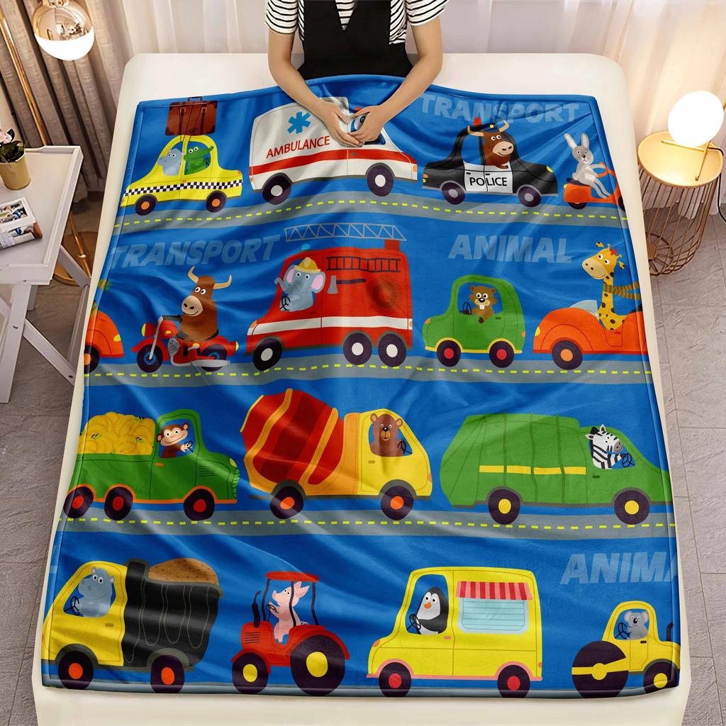 Rescue Ambulance Design Soft Microfiber Throw Blanket – Cozy for Bed, Sofa, Camping, Picnic & Winter Warmth Decor