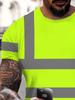 Heren Neongeel Werkkleding T-shirt, Reflecterend Veiligheidstape Ontwerp, Ademend Korte Mouw voor Buiten en Industrieel Gebruik