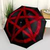 Stern, Pentagram Automatischer Regenschirm einfaches Acht-Rippen-Design, leuchtendes Farbmuster, langlebiger Eisenrahmen, ideal für Reisen und Outdoor,