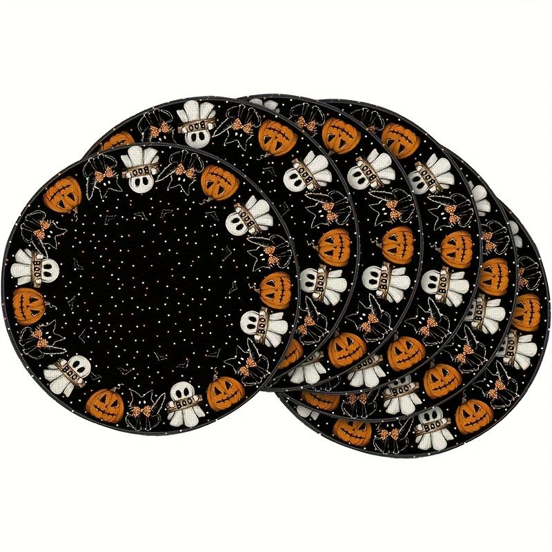 4/6-Piece Halloween Ghost Placemats Pumpkin-Themed Party Holiday Table Decor Accessories Party Decorations 4PCS