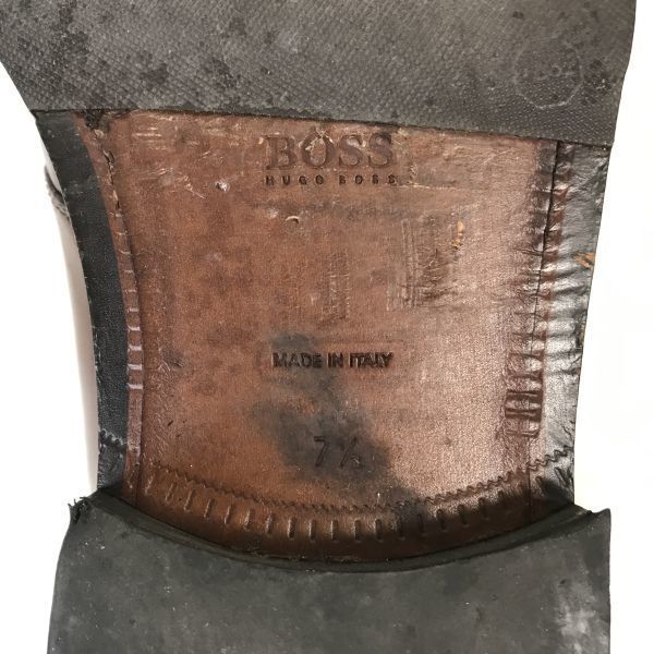 Made in Italy BOSS Genuine Leather U-tip Mackay Shoes Men’s 7.5 Brown Dress Shoes(USED)