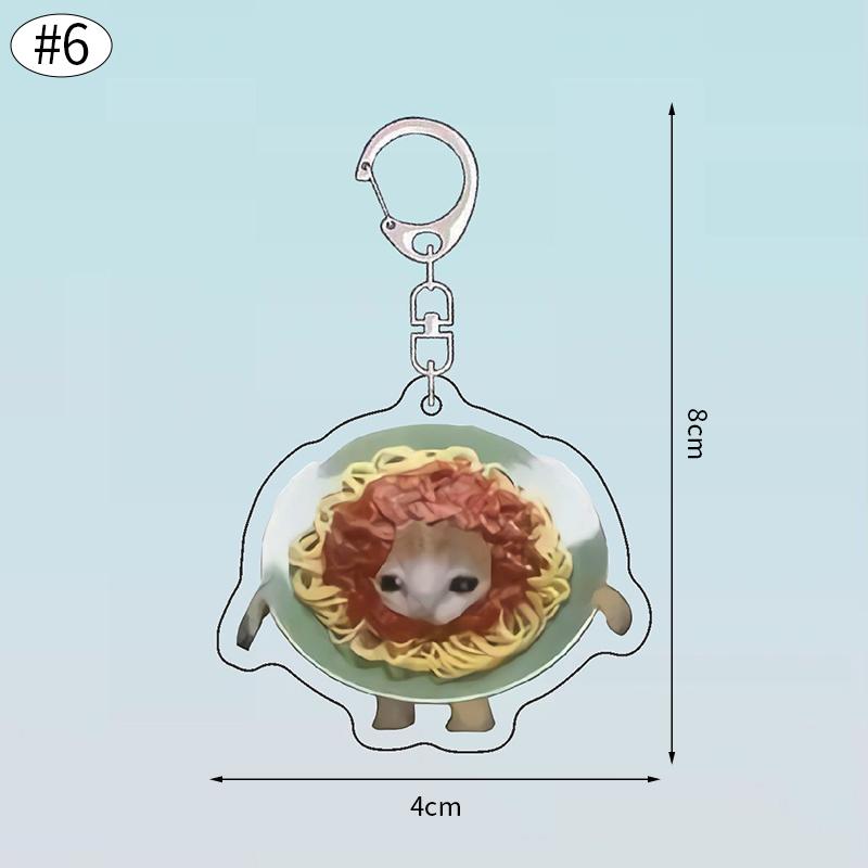 Banana Happy Cat Keychain Acrylic Funny Meme Keyring Backpack Hanging Pendant Mobile Phone Bag Charms Cute Keychain Accessories